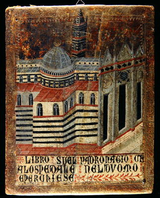Siena Cathedral (oil on panel) a Italian School, (14th century)