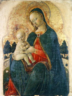 Madonna and Child in a Garden, Venetian Painter (panel) a Italian School, (15th century)