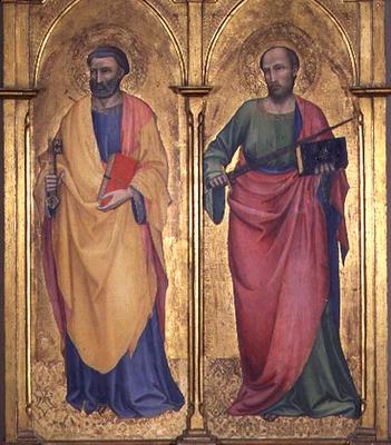 St. Peter and St. Paul (tempera on panel) a Italian School, (15th century)
