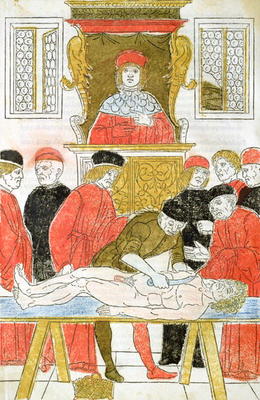 The Dissection, illustration from 'Fasciculus Medicinae' by Johannes de Ketham (d.c.1490) 1493 (wood a Italian School, (15th century)