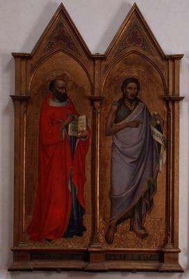 Moses and St. John the Baptist (tempera on panel)