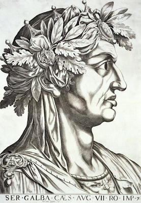 Galba Caesar (3 BC-69 AD), 1596 (engraving) a Italian School, (16th century)