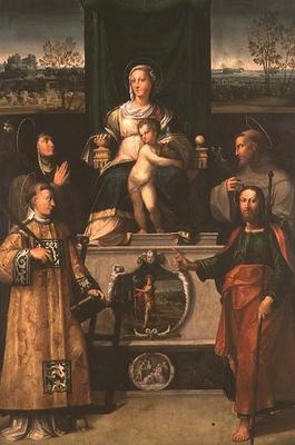 Madonna and Child Enthroned with Saints