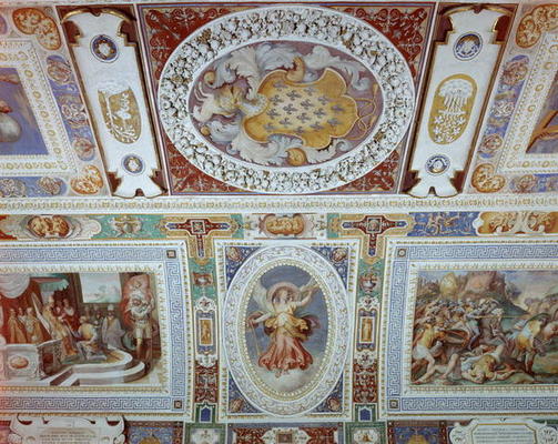 View of the 'Sala dei Fasti Farnese' (Hall of the Splendors of the Farnese) devised by Onofrio Panvi a Italian School, (16th century)