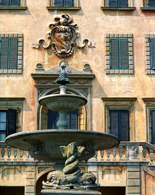 Detail of the facade, Villa di Celle (photo) a Italian School, (17th century)