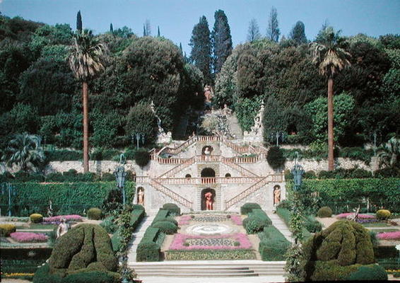 Steps in the garden of the Villa Garzoni (photograph) a Italian School, (17th century)