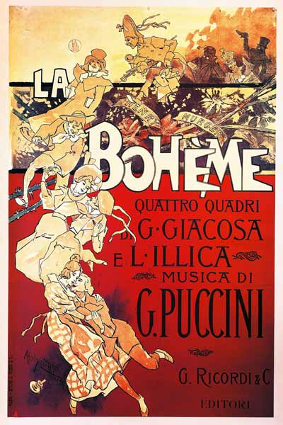 Poster for La Boheme, Opera by Giacomo Puccini a Italian School, (19th century)