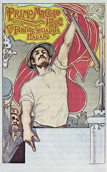 1st May, Poster of the Italian Socialist Party, 1901 (colour litho) a Italian School, (20th century)