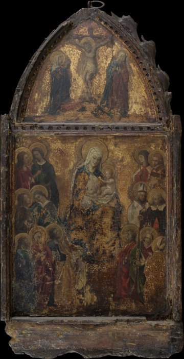 Madonna and Child with the Crucifixion a Italienischer Meister des 15. Jahrhunderts