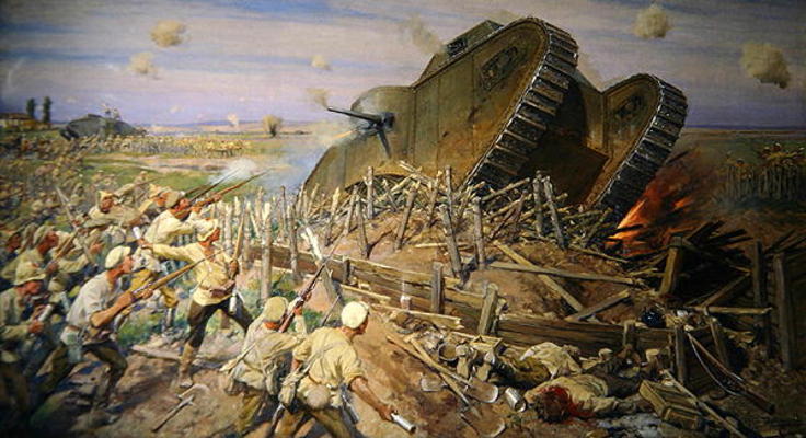 The Capturing of a Tank near Kakhovka, 1927 (oil on canvas) a Ivan Alexeyevich Vladimirov