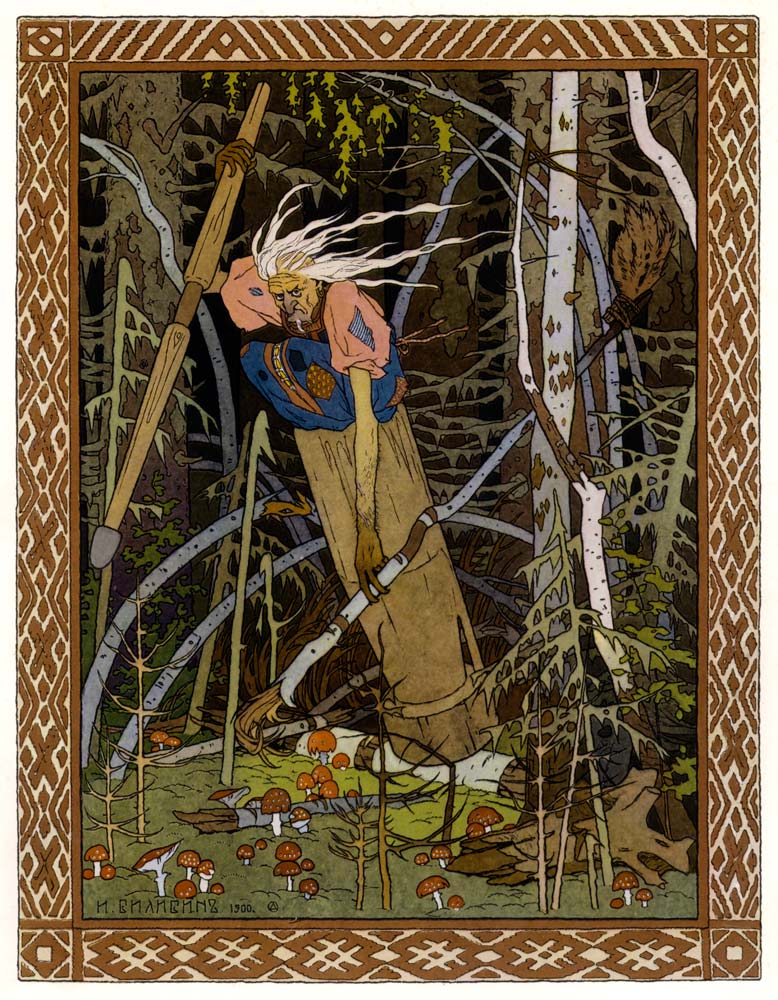 Baba Yaga (Illustration to the book "Vasilisa the Beautiful") a Ivan Jakovlevich Bilibin