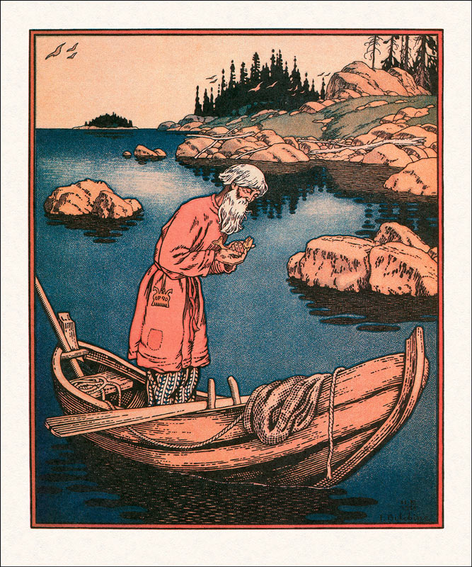 Illustration to the The Tale of the Fisherman and the Fish a Ivan Jakovlevich Bilibin