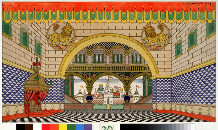 Stage design for the the opera The Golden Cockerel by N. Rimsky-Korsakov a Ivan Jakovlevich Bilibin