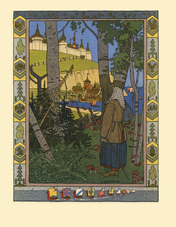 Illustration for the Fairy tale The Feather of Finist the Falcon a Ivan Jakovlevich Bilibin