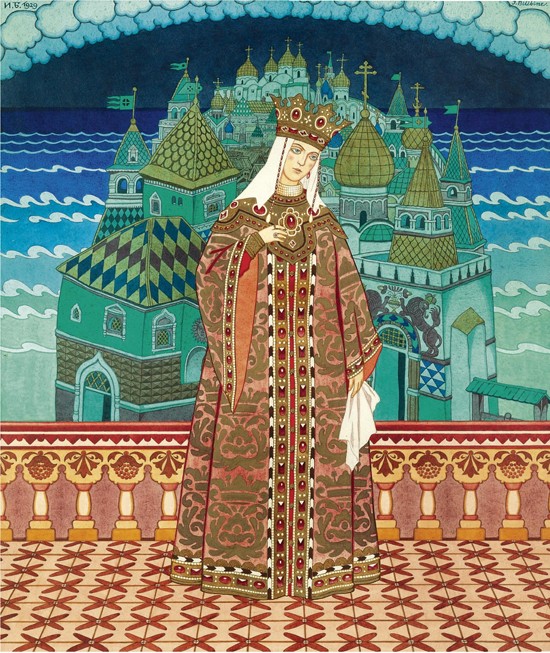 Militrissa. Costume design for the opera The Tale of Tsar Saltan by N. Rimsky-Korsakov a Ivan Jakovlevich Bilibin