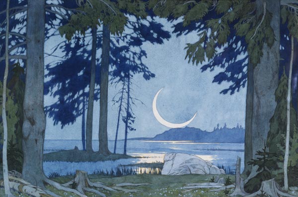 Notte al lago di Ilmen. Scenografia per l'opera Sadko a Ivan Jakovlevich Bilibin