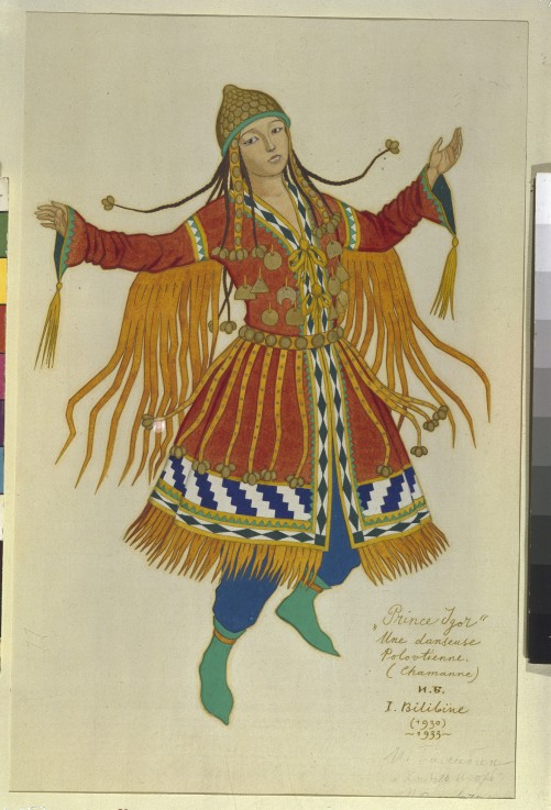 Polovtsian Maiden. Costume design for the opera Prince Igor by A. Borodin a Ivan Jakovlevich Bilibin