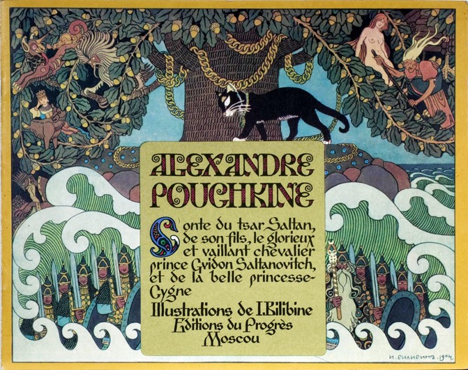 Title page of The Fairy tale of the Tsar Saltan by A. Pushkin a Ivan Jakovlevich Bilibin