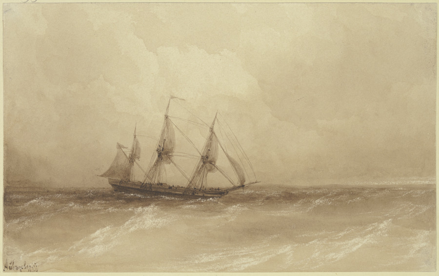 Ein Segelschiff auf hoher See a Ivan Konstantinovic Ajvazovskij