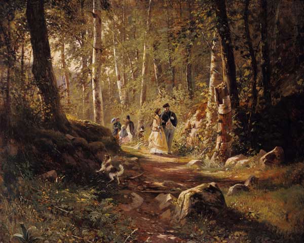 A walk in a forest a Iwan Iwanowitsch Schischkin