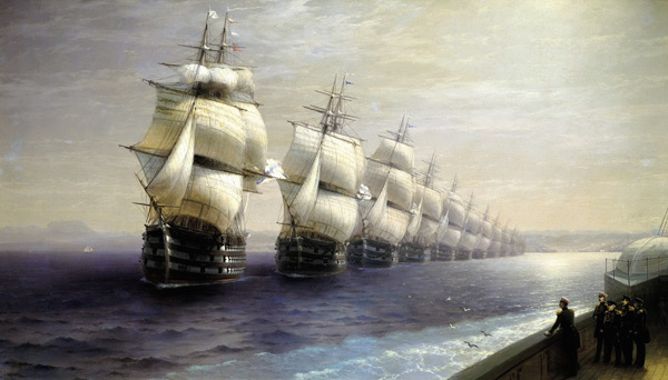The Parade of Ships in 1849 a Iwan Konstantinowitsch Aiwasowski