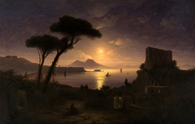 The Bay of Naples at Moonlit Night a Iwan Konstantinowitsch Aiwasowski