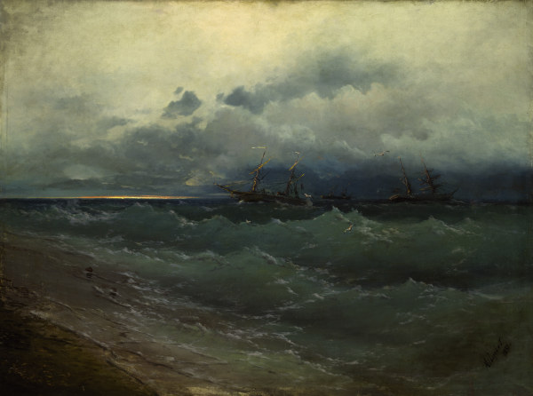 Aivasovski , Ship on a Stormy Sea a Iwan Konstantinowitsch Aiwasowski