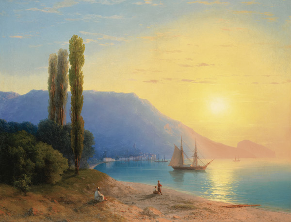 Sunset over Yalta a Iwan Konstantinowitsch Aiwasowski