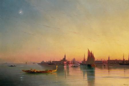Venice from the Lagoon at Sunset