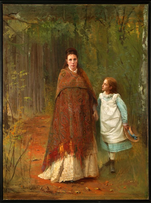 In the Park. Portrait of the Artist's Wife and Daughter a Iwan Nikolajewitsch Kramskoi
