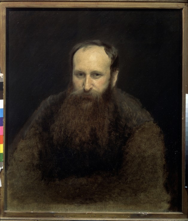 Portrait of the artist Vasili Vereshchagin (1842-1904) a Iwan Nikolajewitsch Kramskoi