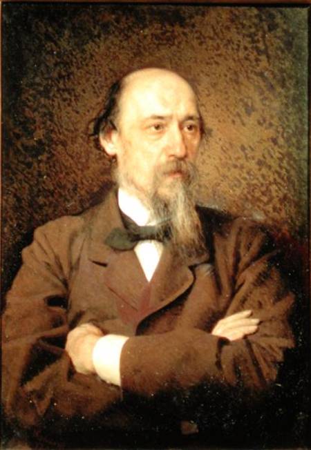Portrait of Nikolay Alekseyevich Nekrasov a Iwan Nikolajewitsch Kramskoi