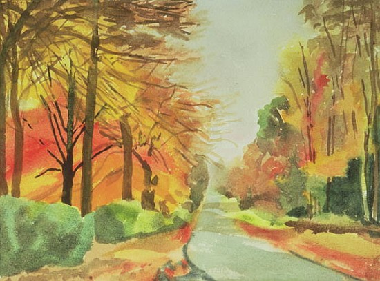 No.47 Autumn, Beaufays Road, Liege, Belgium (w/c)  a Izabella  Godlewska de Aranda