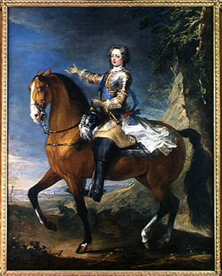 Equestrian Portrait of Louis XV (1710-74) at the age of thirteen a J. B. Parrocel