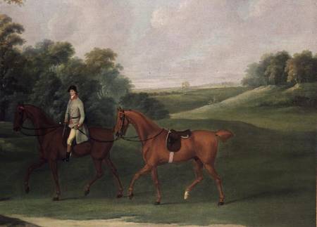 Rider leading a horse a J. Francis Sartorius