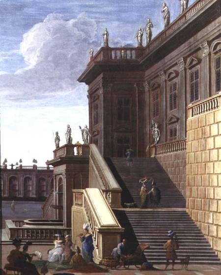 The Courtyard of a Baroque Palace a Jacob Balthasar Peeters