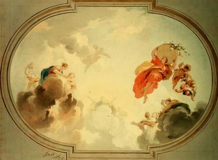 A Ceiling Design depicting the Apotheosis of Flora a Jacob de Wit