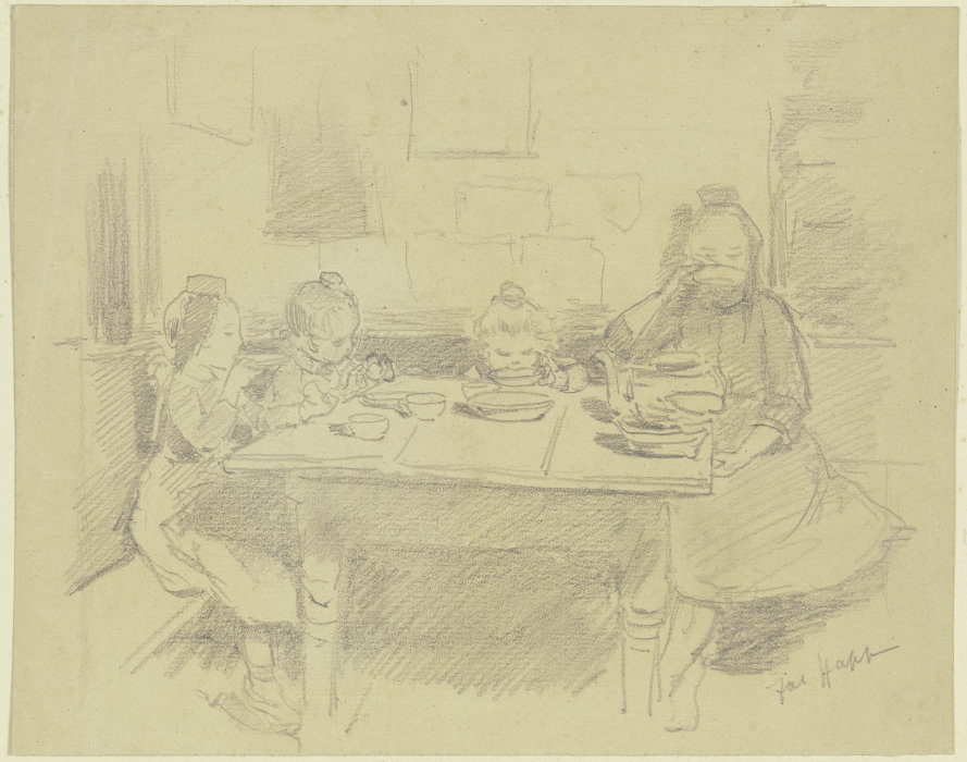 Vier Schwälmer Kinder am Tisch a Jacob Happ