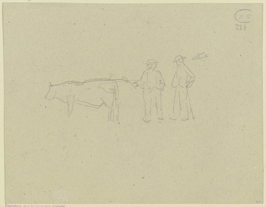 Zwei Bauern mit einem Rind a Jacob Happ