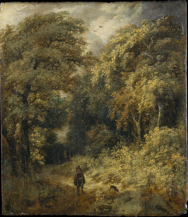 Forest Path with People Strolling a Jacob Isaacksz. van Ruisdael