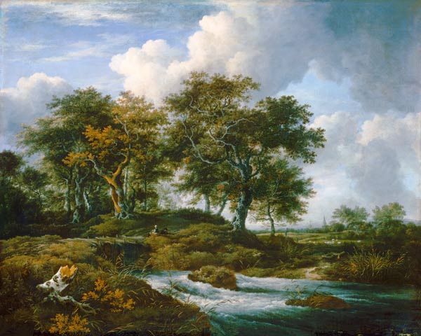 Oaks at a pouring brook. a Jacob Isaacksz van Ruisdael