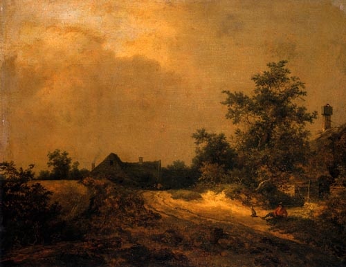 Farmhouses in the dunes a Jacob Isaacksz van Ruisdael