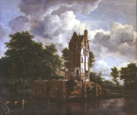 The Church Tower a Jacob Isaacksz van Ruisdael