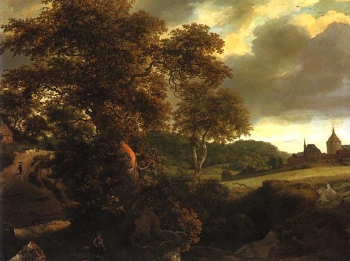 Hill landscape with oak a Jacob Isaacksz van Ruisdael