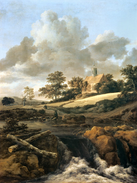 Landscape with a stream a Jacob Isaacksz van Ruisdael