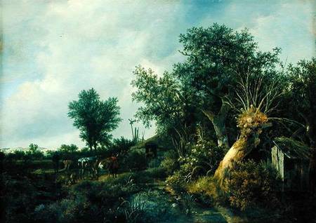 Landscape with a Hut a Jacob Isaacksz van Ruisdael