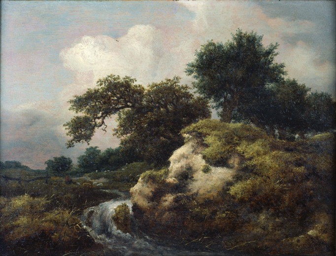 Landscape with Dune and Small Waterfall a Jacob Isaacksz van Ruisdael