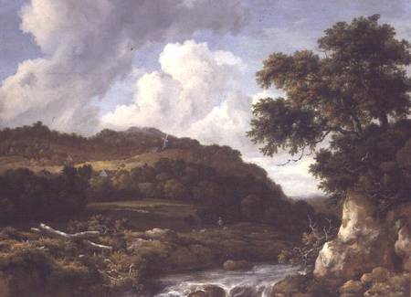 Mountainous Landscape with a Torrent a Jacob Isaacksz van Ruisdael