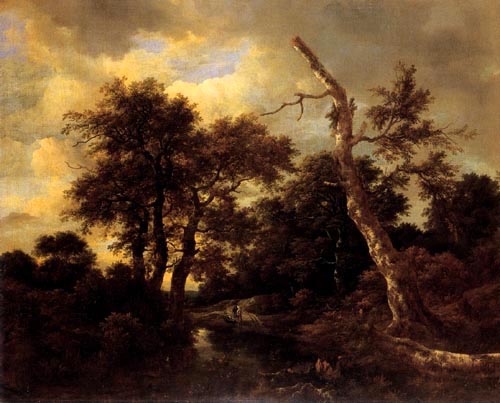 Marshy woodland landscape a Jacob Isaacksz van Ruisdael