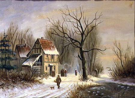 Winter scene a Jacob Jan Coenraad Spohler